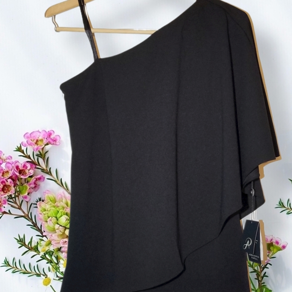 SALE 🔖Adrianna Papell Black Crepe Draped Top